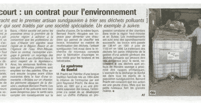 Pracht paru dans le journal « L’Alsace » du 08/04/2003