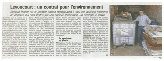 Pracht paru dans le journal « L’Alsace » du 08/04/2003